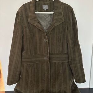 J. Jill Olive Corduroy Blazer
